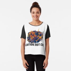 CAUTION HOT COAL Chiffon Top