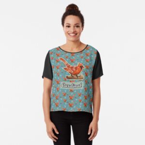 THE BEUTIFUL RED CARDINAL Chiffon Top