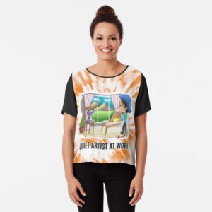 Orange tie-dye QUIET ARTIST AT WORK Chiffon Top